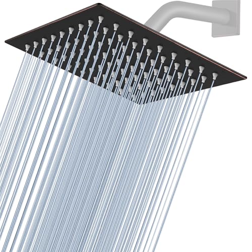 Midanya Square Rain Shower Head,High Pressure,Oil Rubbed Bronze 8 Inch