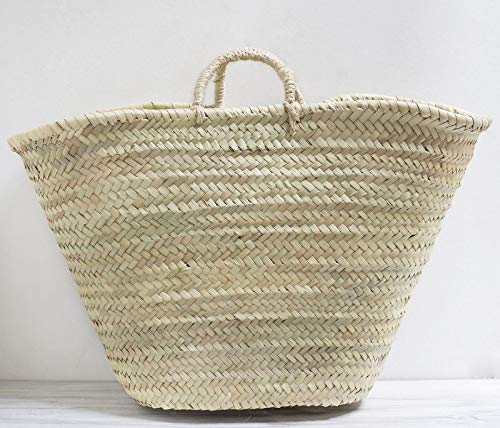 Capazo-de-Palma-fibras-naturales-con-Asas-Cortas-de-Pita-Cesto-o-Bolso-de-Mimbre-para-la-Playa-7V-aprox-42x25-cm 51UGTq6yMPL