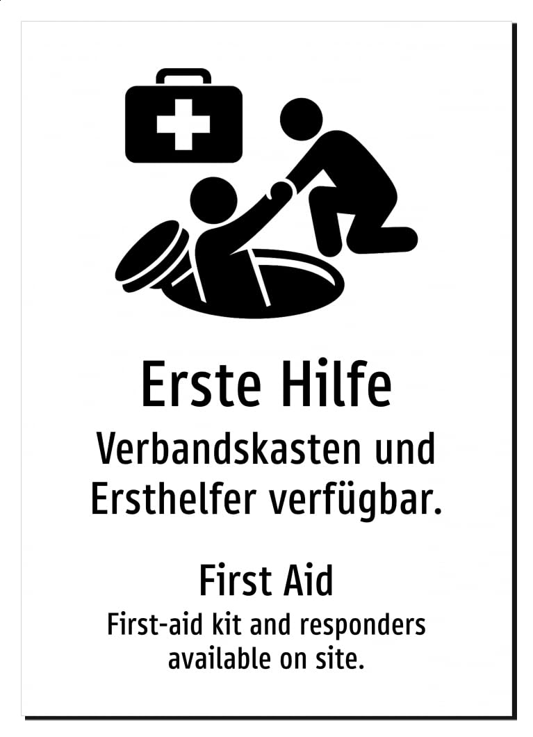 60994-DEEN-S-09 | Erste Hilfe Schild/Aufkleber - Deutsch Englisch