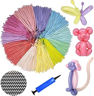 LXZFCRG 260 Balloons, Premium Long Balloons Latex Twisting Balloons for Birthday Wedding Festival Party Pastel Color Pack of 100