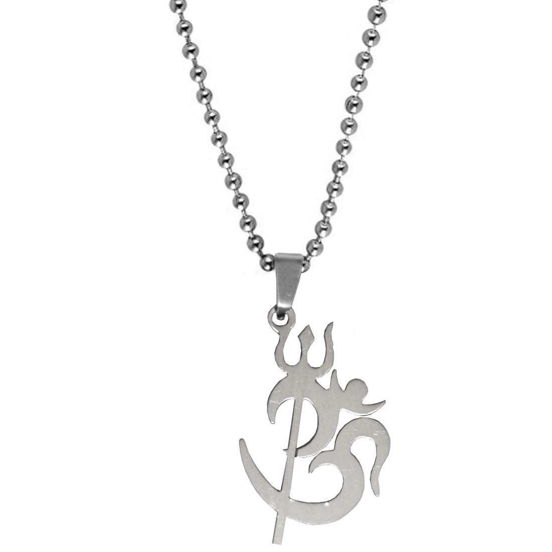 Sullery Religious Om Trishul Pendant Locket Silver Stainless Steel Necklace Chain for Men and Women (B08SW1BSR8) Amazon Price History, Amazon Price Tracker