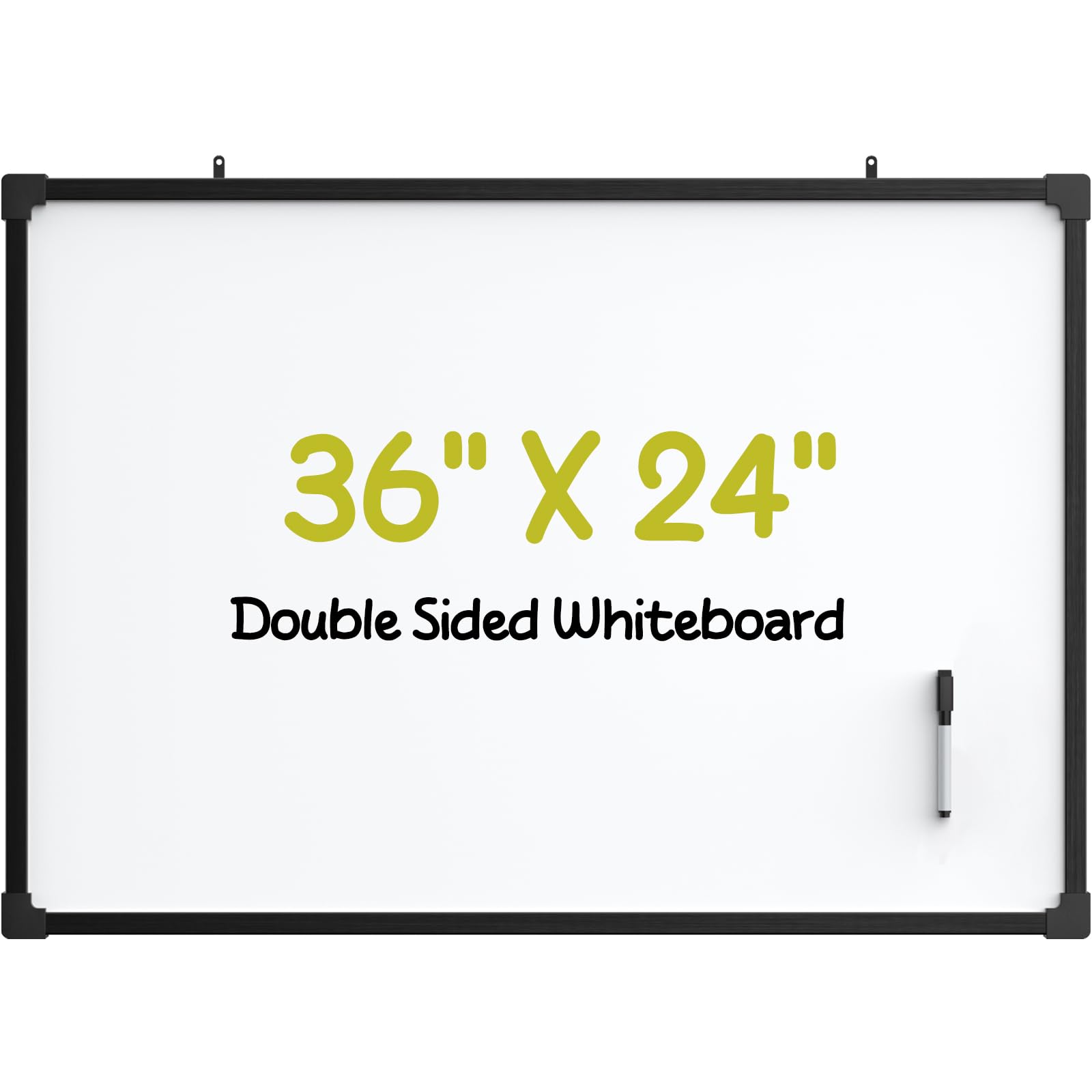 MaxGear 36" x 24" Magnetic Double-Sided Dry Erase Board, Aluminum Frame | Double-sided magnetic surface, Aluminum Frame White Board for Wall, Smooth easy write &amp; wipe, Hanging for home office