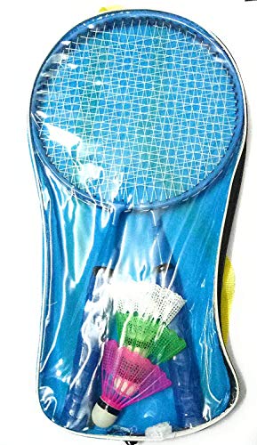 Image of Badminton Racket for Kids - 2 Pcs Set Baby Badminton Aluminum Toy Set for Children with Multicolor Shuttlecocks and Backpack, A97 Multicolor