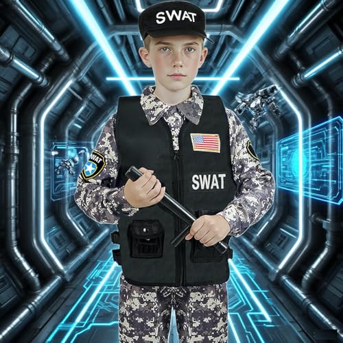 Disfraz Completo SWAT Policía para Niños y Niñas miniatura 2