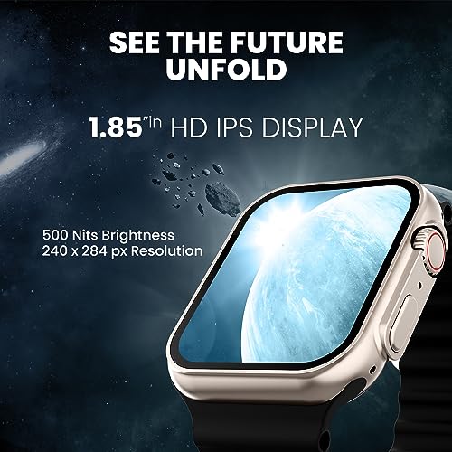 Image of Kratos SW16 Ultra Smartwatch with 1.85 inch Full Touch Display, Bluetooth Calling, Voice Assistant, IP67, 200+ Watch Faces, Multi Sports Modes, Rotating Crown, Metallic Body, Wireless Charging Smart Watch