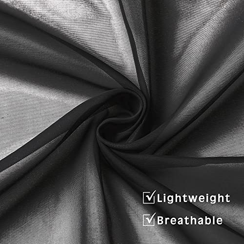 Image of OWENIE Black Sheer Curtains 96 Inch Length, Elegant Sheer Curtains for Bedroom, Window Voile Sheer Curtain Panels /Drapes /Treatment for Living Room, 2Pcs, Each 42 inch W x 96 inch L, Black