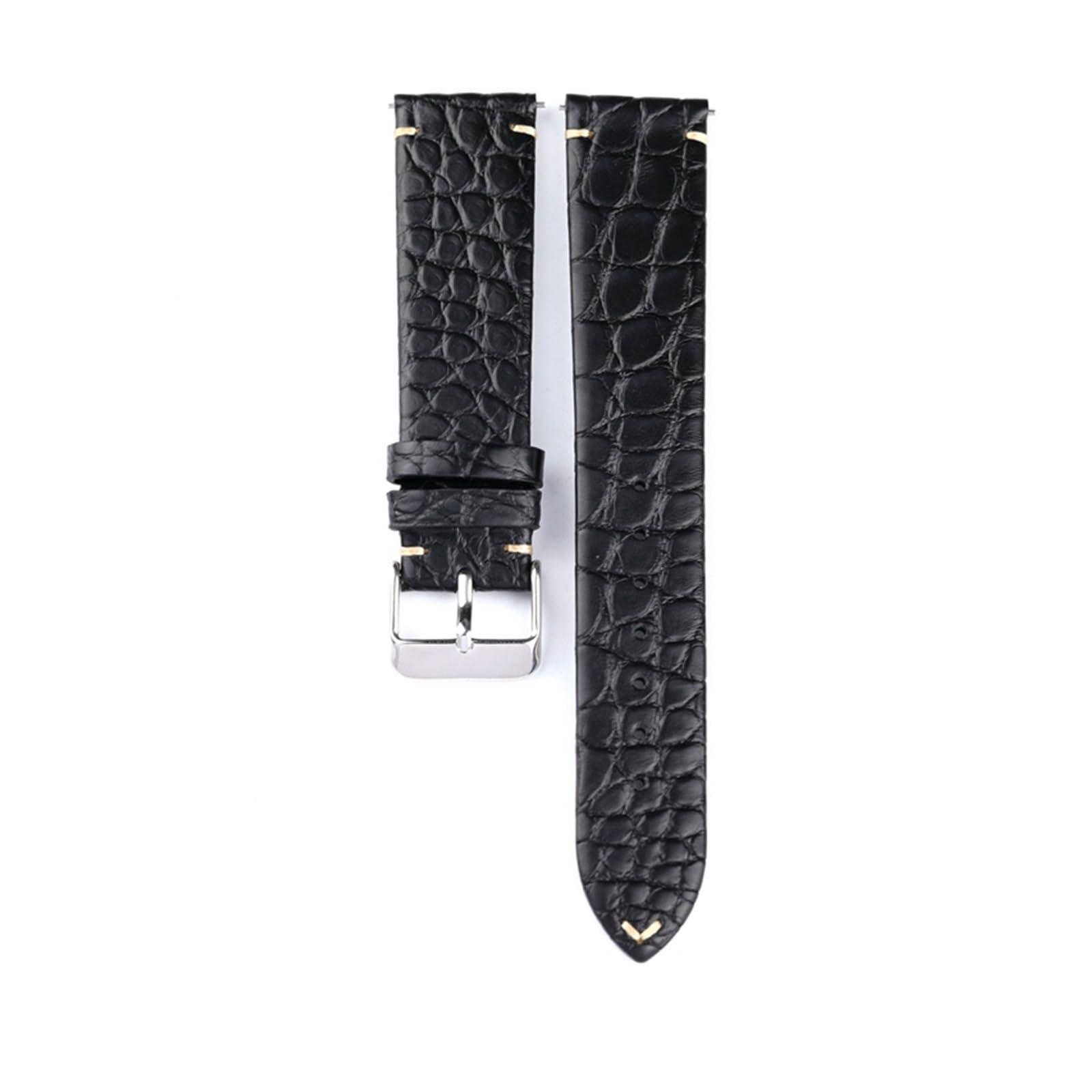 SiChouwz Bracelet À Sangle Souple Ultra-mince À Motif Rond En Cuir De Crocodile À Dégagement Rapide