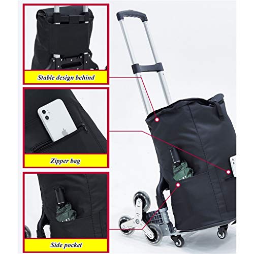 Carretilla plegable de aluminio con ruedas y asa ajustable miniatura 7