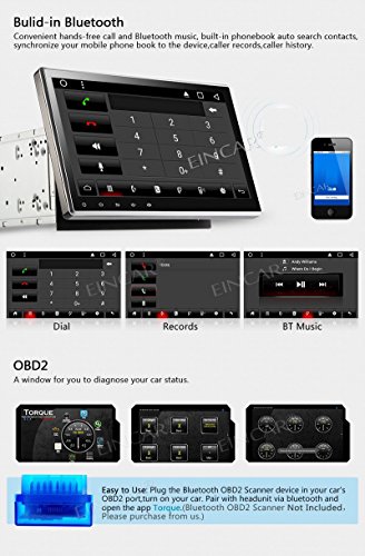 10.1" Universal Android 7.1 Nougat System 2GB Car Stereo Head Unit 2 Din Car GPS Navigation Touch Screen Bluetooth 1080P Video Music Car Radio Audio System with Mirrorlink WiFi USB Support DVR OBD2 - Thumbnail 6