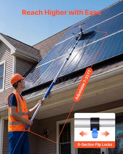 Brosse télescopique nettoyage panneaux solaires 10 m VEVOR pour l'entretien de la maison - 5