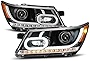 ACANII - For Black 2009-2019 Dodge Journey LED Light Tube Projector Headlights Headlamp 09-17 Driver + Passenger Side