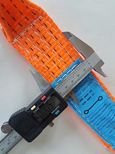 4 Stück Profi Quergurt für Spanngurt - 50mm ORANGE/Auto Transport Gurt/Zurrgurt Radsicherung Doppelschlaufen Zurrschlaufen Autotransport