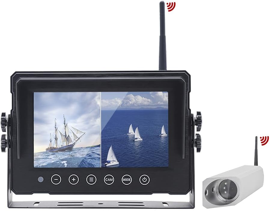 Digital Wireless 7" Monitor Forklift Front View Camera Magnetic 9600mA Battery