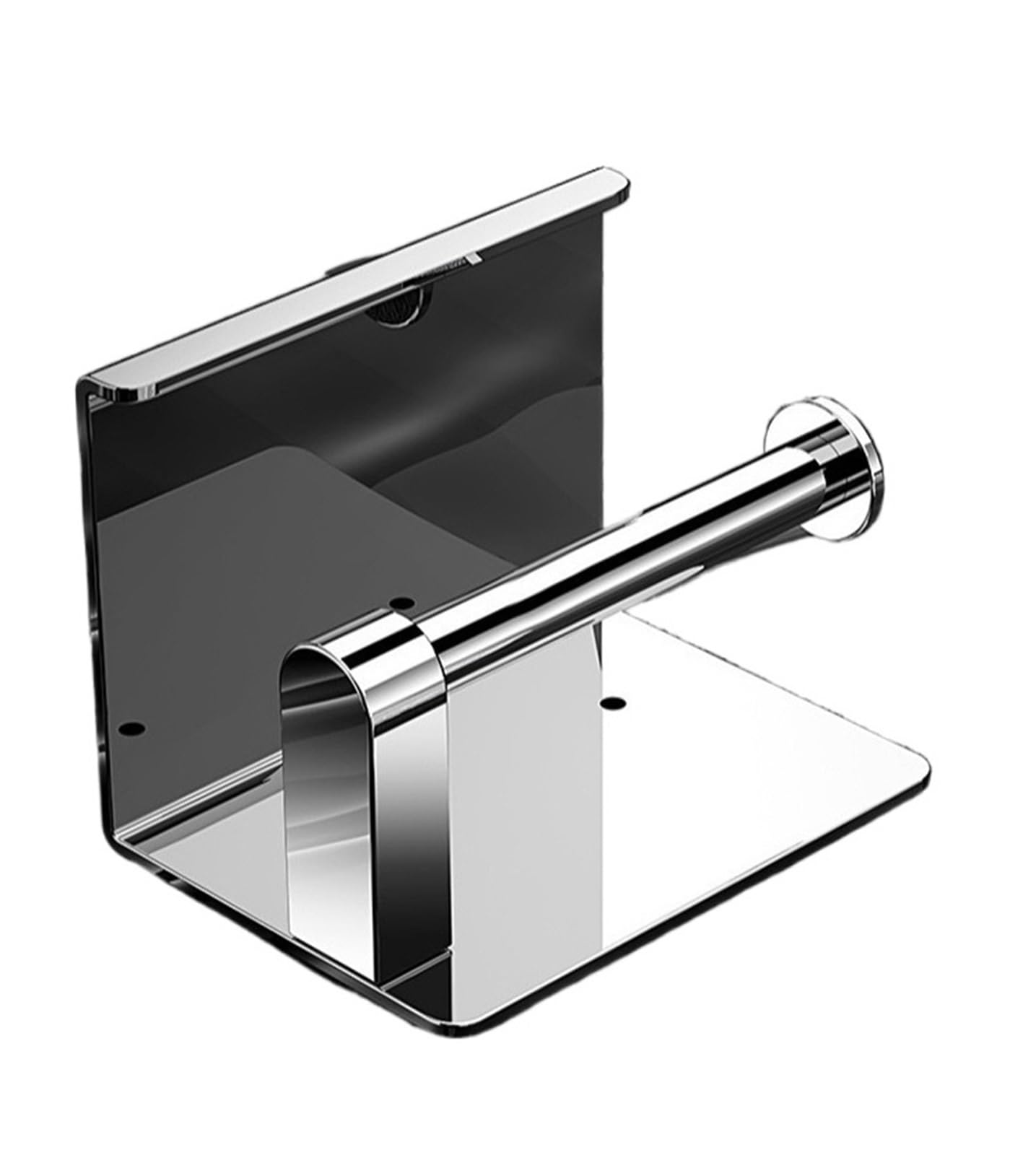 Toilet Roll Holder Wall Mounted Stainless Steel Paper Towel Holder Without Punching Wall-Mounted Kitchen Roll Toilet Bathroom Rack(A roll paper holder)