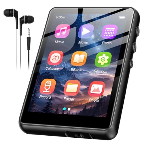 128GB MP3 Player with Bluetooth Black- SWOFY M4 Music Player with Bluetooth 5.4, 2.4' Portable HiFi MP3 Player with FM Radio, HD Speaker, E-Book,Voice Recorder, Digital Music Player Earphones Included