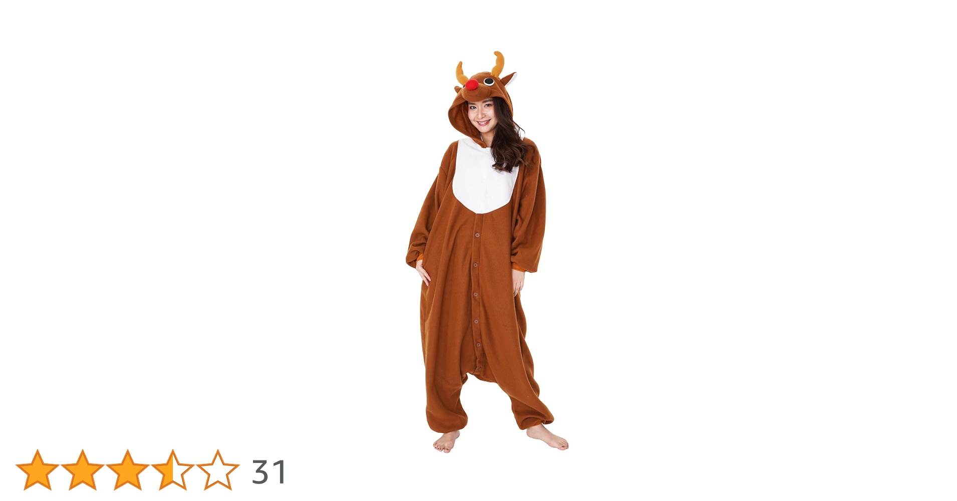 Amazon | SAZAC(サザック) フリース 着ぐるみ トナカイ ブラウン
