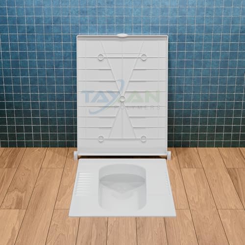 Image of Taxan Indian Toilet Seat Cover for Square Commode (21 Inch Orissa Pan) | Hard Plastic PP | Non Soft Close Toilet Lid with Easy Installation Kit | Green Finish | 56 x 42 cm | 2 Year Warranty