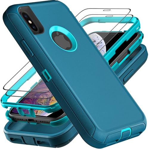 Coque iPhone X/Xs robuste anti-chute et poussière YmhxcY bleu