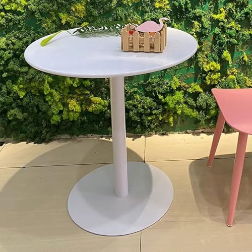 Table de bistrot moderne blanche - Petite table de cuisine - Table haute en fer forgé - Pour salle à manger, maison, café, bistro, bureau - Table d'appoint (40,5 x 40,5 x 62 cm)