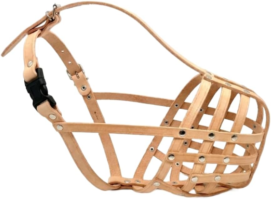 Genuine Leather Dog Muzzle for American Bully, Bully XL and Other Similar Snout