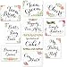 Wedding Photo Booth Sign Props - Set of 5 - Double Sided, Floral Style Hard Plastic Prop Signs