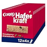 Corny Haferkraft Cranberry-Kürbiskern, Haferriegel 12er Pack (12 x 140g Schachtel)