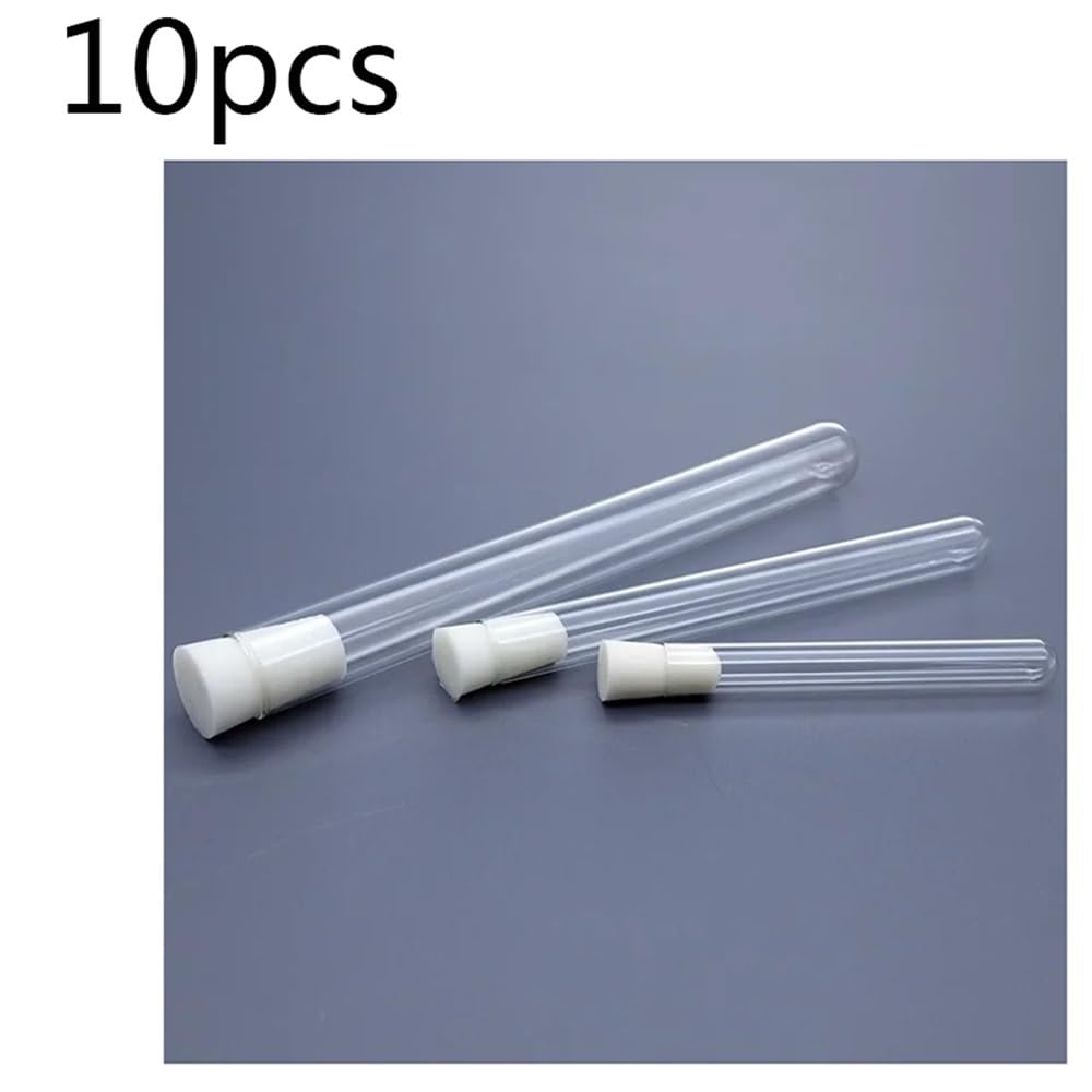 10 Stück Glasrohr mit verdicktem Silikonstopfen, hochtemperaturbeständig, verdicktes, flaches, rundes Bodenrohr, 10 x 100 mm(13X100mm)