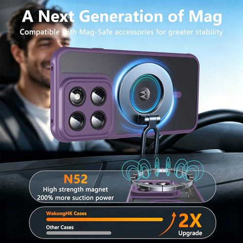 Image of For Motorola Edge 2026 Case,Magnetic [38 N52 Magnets] Military Grade Drop Protection moto edge 2026 case-Full Camera Protection Slim Matte Anti-Slip Phone Cover Protector For Motorola Edge 2026,Purple