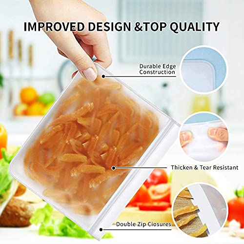 image for sieeck 10 Pack Reusable Ziplock Bag for Fridge Freezer Food Storage,Ex