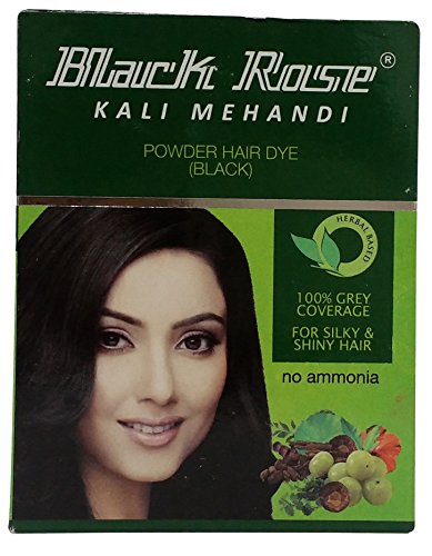 Black Rose Powder Hair Dye Kali Mehandi, 50g - Black