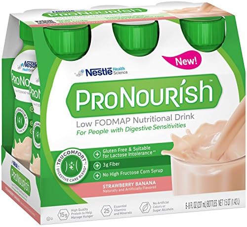 ProNourish Low Fodmap Nutritional Drink, Strawberry Banana, 6 Count