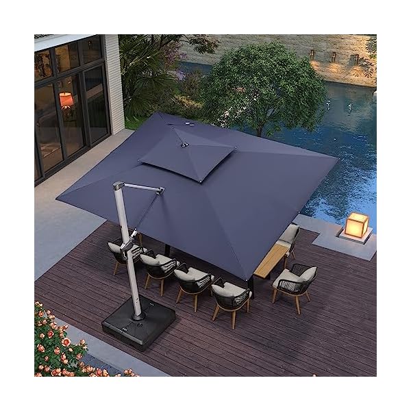 Purple leaf 10 x 13 patio umbrella outdoor rectangle umbrella large cantilever umbrella windproof offset umbrella heavy duty sun umbrella for garden deck pool patio navy blue  urban country home decor