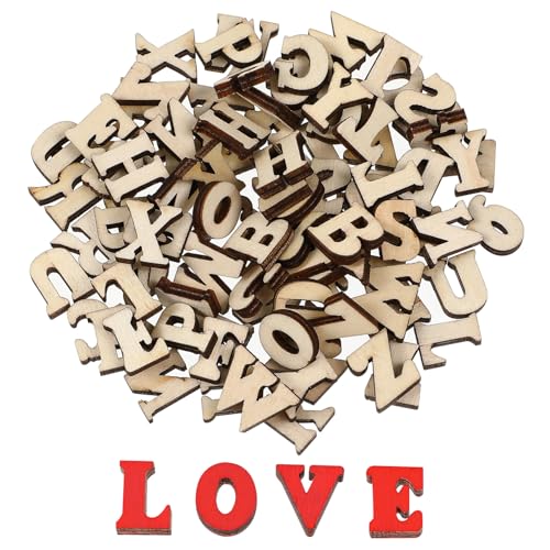 WRITWAA 200 piezas Letras de Madera sin Pintar para Manualidades DIY Recortes de Madera con Acabado Rústico Decoraciones Personalizables para Proyectos Creativos y Aprendizaje Educativo