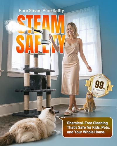 Handheld Steam Cleaner for Home, 3s Instant Heat Pressurized Steamer with 650ML Long-Lasting Tank – Lightweight Portable for Kitchen, Grout, Pet Stains, Couch, Car, Bathroom, Tile, Oven, BBQ Grill — view 6