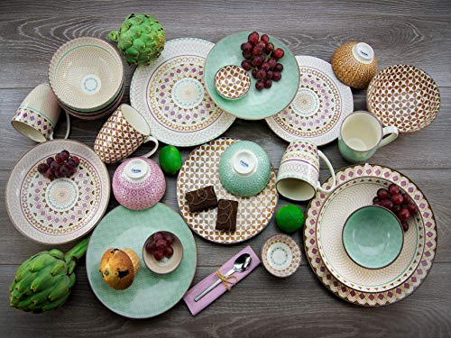 CreaTable, 20310, Serie MANDALA, 16-teiliges Geschirrset, Kombiservice aus Steinzeug, spülmaschinen- und mikrowellengeeignet, Qualitätsproduktion
