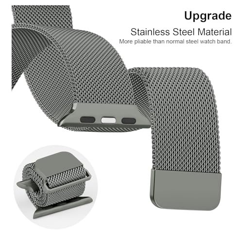 Image of Meliya Metal Straps Compatible for Apple Watch Strap 38mm 40mm 41mm 42mm 44mm 45mm 46mm 49mm Women Men, Adjustable Mesh Loop Magnetic Milanese Band for iWatch Series 10 9 8 7 6 5 4 3 2 1 SE
