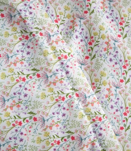 Image of Duvet Cover Full Size Set - Extra Soft Floral Duvet Cover 80 x 90 with 2 Pillow Shams - Comfy, Breathable Floral Bedding Set - Hotel Luxury & Fade Free with Zipper Closures & Ties - Wildflower Field