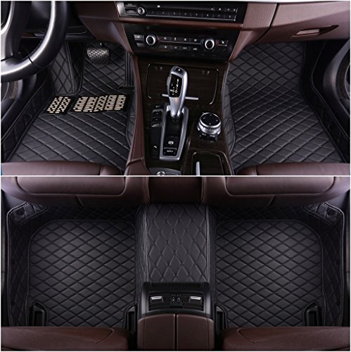 OkuTech Custom Fit All-Weather 3D Covered Car Carpet FloorLiner Floor Mats for Lexus LS LS 460 600h,Black with Black Stitching