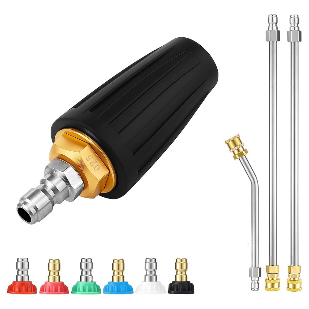 Ctrlzs Pressure Washer Turbo Nozzle 4000Psi 360° Rotating Nozzle For Garden Gutter Cleaning Car Wash(4.0Gpm)