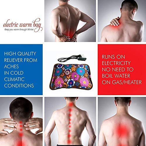 DEBIRE Electric Heating Pads for pain relief Warm Water Bag Heating Bag with Silicone Gel Heel Pad Socks for Pain Relief, Multicolored and Design (1) 1