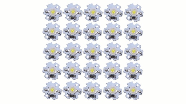 Image of Hyuduo 1W 5V LED Chip Bulb, Light Beads 200lm Brightness High Bead Light Source Chip with Aluminum Plate for Floodlight, Pack of 25(Pure White 60006500K)