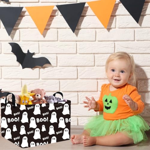 Image of Halloween Boo Horror basket,Empty Halloween basket,Horror and thriller decor,Trick or Treat Box for Boys and Girls,Horror decor(Boo Ghost)