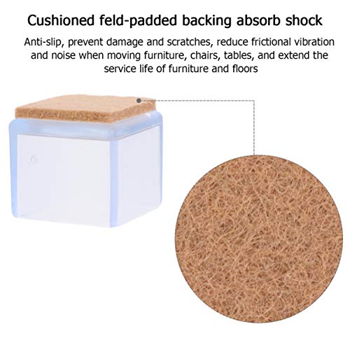 Hemoton 20Pcs Protetores de Piso de Perna de Cadeira PÃ©s Quadrados de Cadeira Cobre MÃ³veis de Mesa