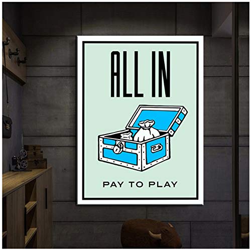 Sjkkad Wall Art"All In" Toile Peinture Affiche Imprime Peinture Mur Photos Pour Salon Décoration de La Maison-20X28 Pouces Sans Cadre