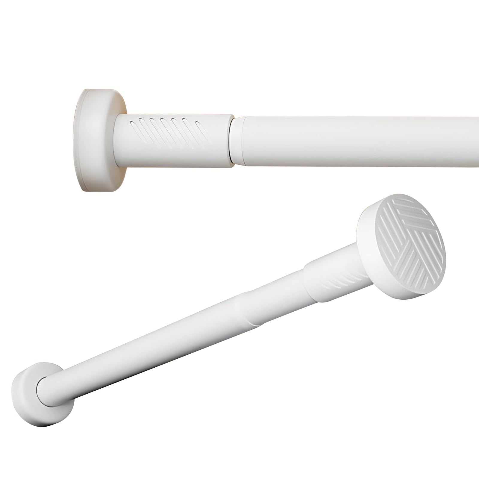 GLDYTVF Adjustable Tension Curtain Rod 27-47in (70-120cm) for Shower & Closet No Drill Telescopic Extensible 100-160cm White Perfect for Bathroom & Wardrobe