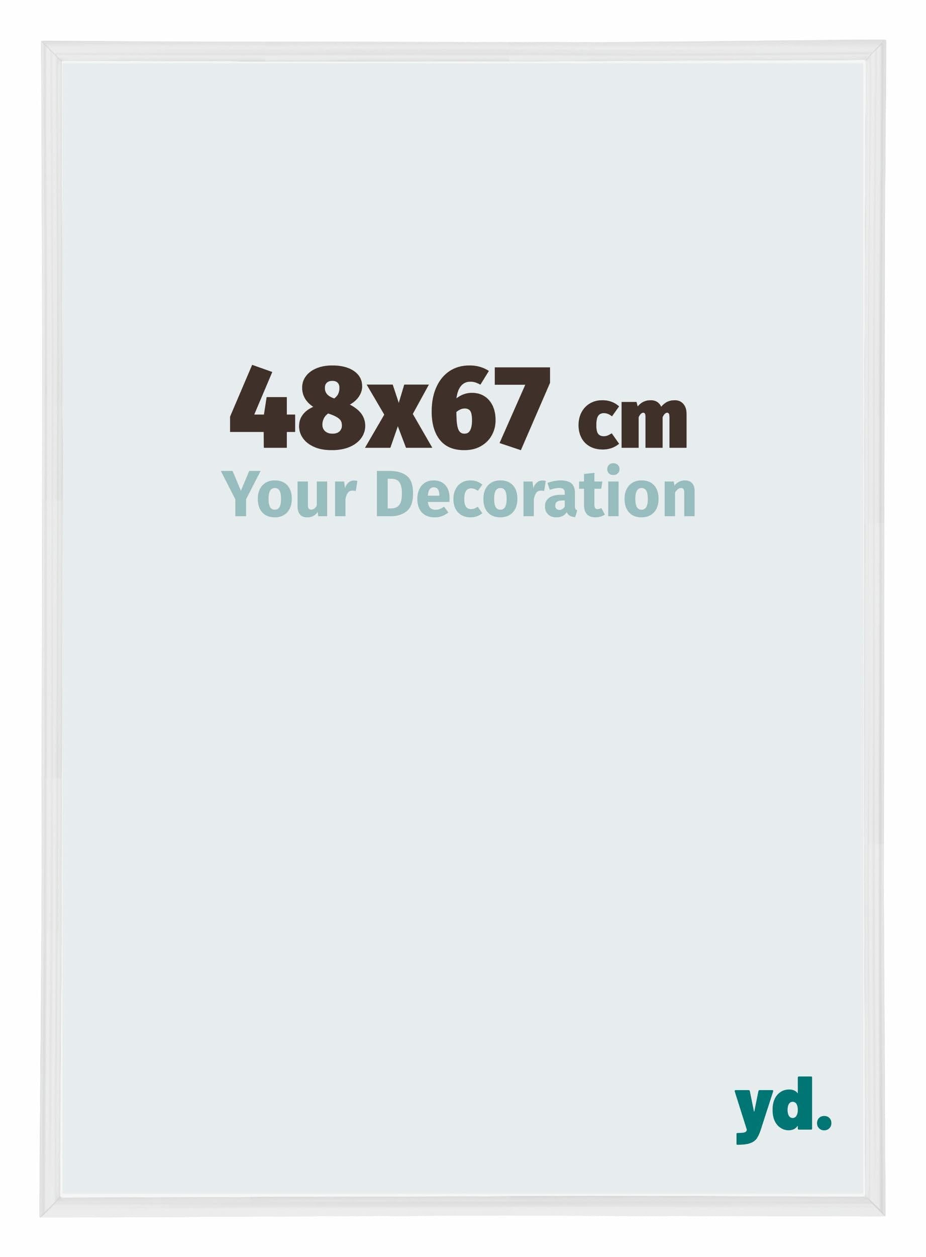 Your Decoration - Picture Frame 48x67 cm - White High Gloss - Decorative Wall Frame in Plastic with Antireflection - Frame 48x67 - Annecy