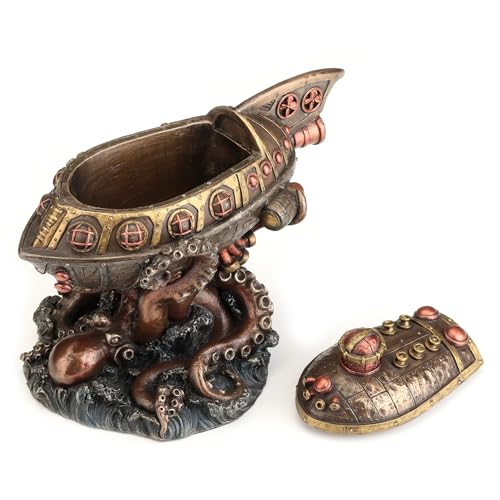 Escultura Caja Oculta Submarino Steampunk 6.25 in miniatura 2