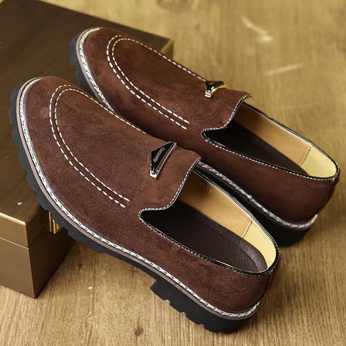 Image of Coramtty Men's Dress Loafers Classic Comfort Vintage Suede Slip On Business Work Driving Walking Casual Shoes