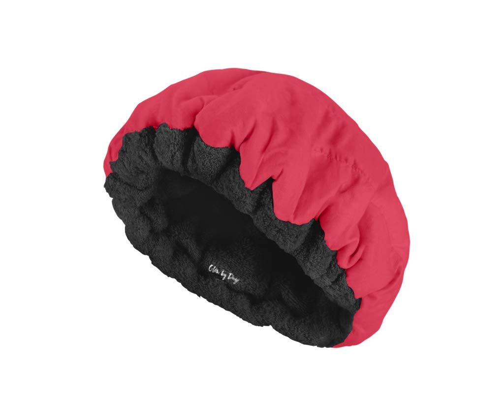 Glow by Daye Cordless Deep Conditioning Thermal Heat Cap, Microwavable Heat Therapy for Hair, Portable, Reversible Candy Apple Red