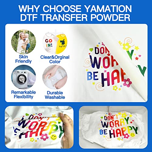Yamation Dtf Powder Adhesive (0-80Um) Fine Softer 450G / 1Lb Dtf Transfer Powder Hot Melt Adhesive Applies To All Dtf Transfer Printers For Prints On Textile Dtf Supply Withdtf Pet Film And Ink #TOP3